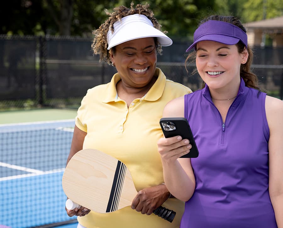 A still image from the latest "Real prescription savings. Really." Campaign. SingleCare Pickleball Commercial