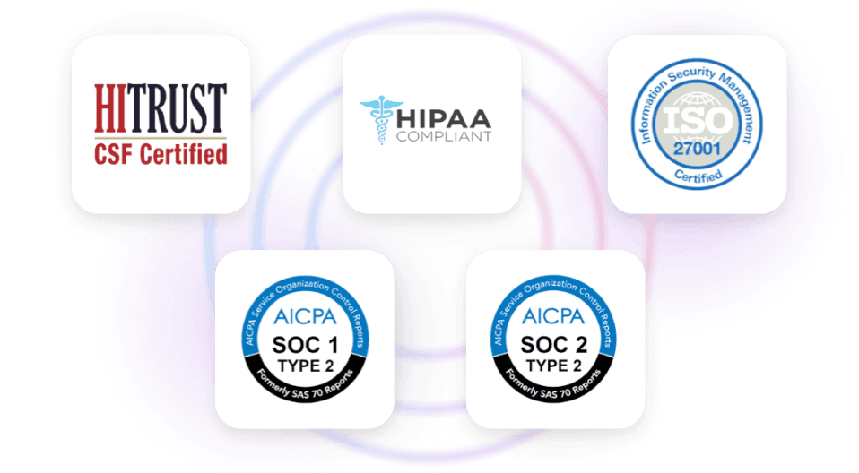 We're accredited with URAC, Hipaa, SOC 1 & 2, HiTrust CSF Certified and ISO 27001.