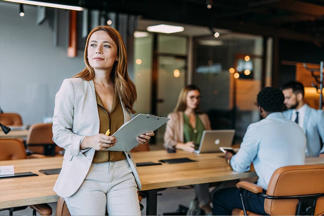 A woman in HR is thinking about how to improve the employee pharmacy benefits.